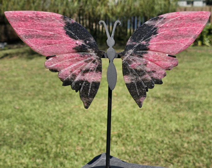 Ice Rhodonite Crystal Butterfly Wings