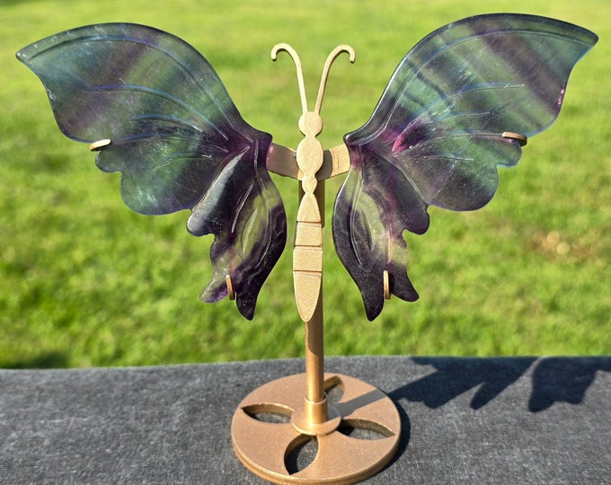 Rainbow Fluorite Crystal Butterfly Wings