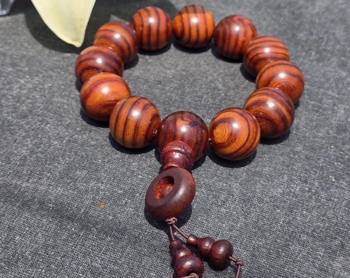 20mm Hainan Huanghuali Rosewood Tibetan Prayer Bead Bracelets