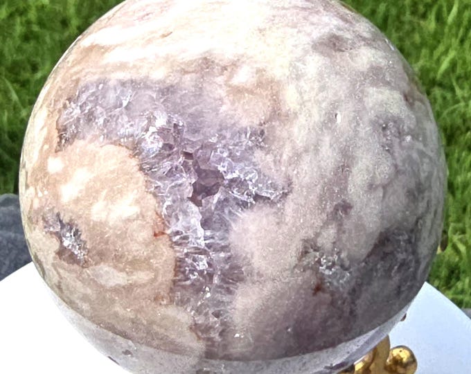 Pink Amethyst Flower Agate Crystal Sphere