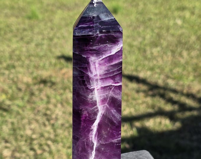 Purple Thousand Layer Fluorite Crystal Tower