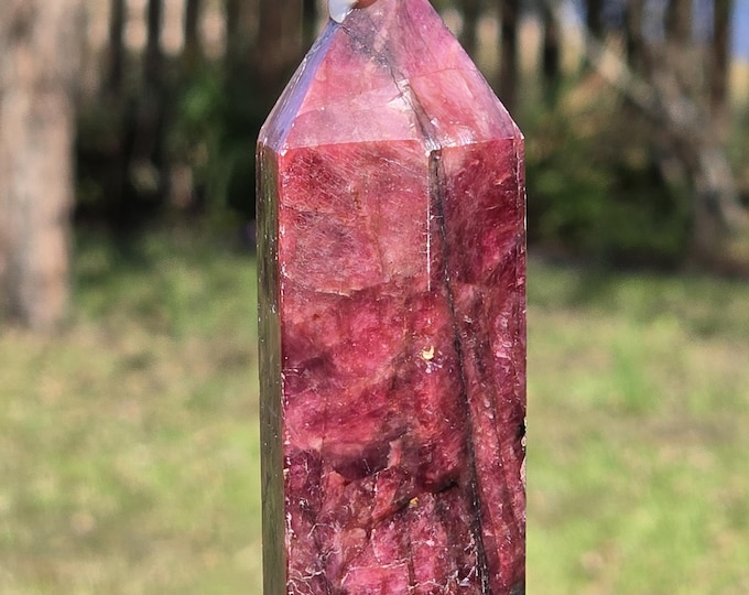 Tall Rhodonite Crystal Tower