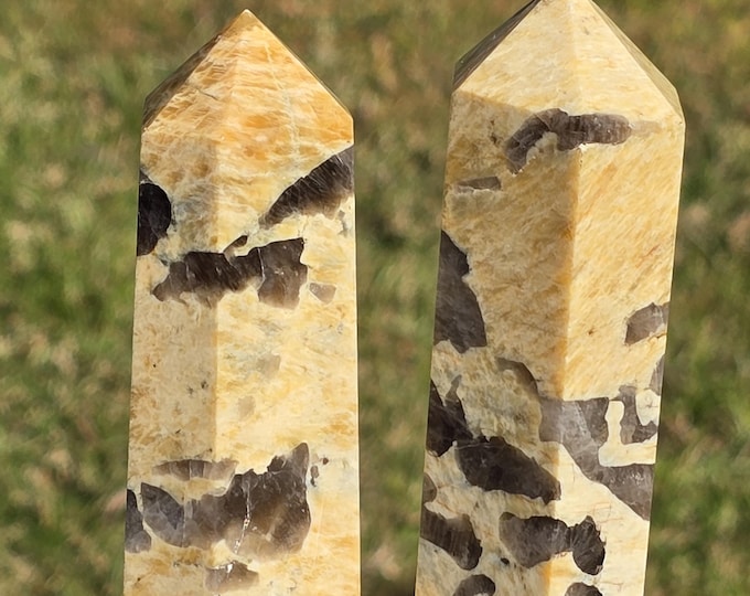 Zebradorite aka Yellow Amazonite Smokey Quartz Crystal Tower