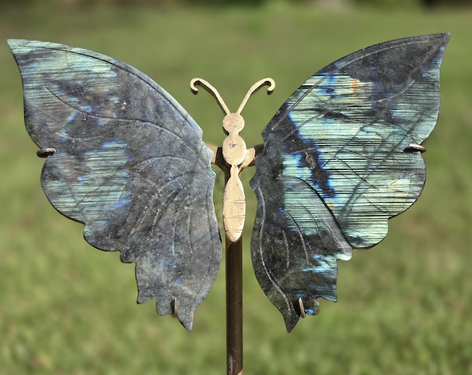 Flashy Labradorite Crystal Butterfly Wings