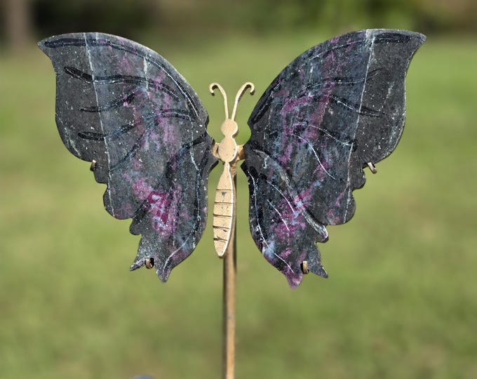 Black Ruby Zoisite Crystal Butterfly Wings