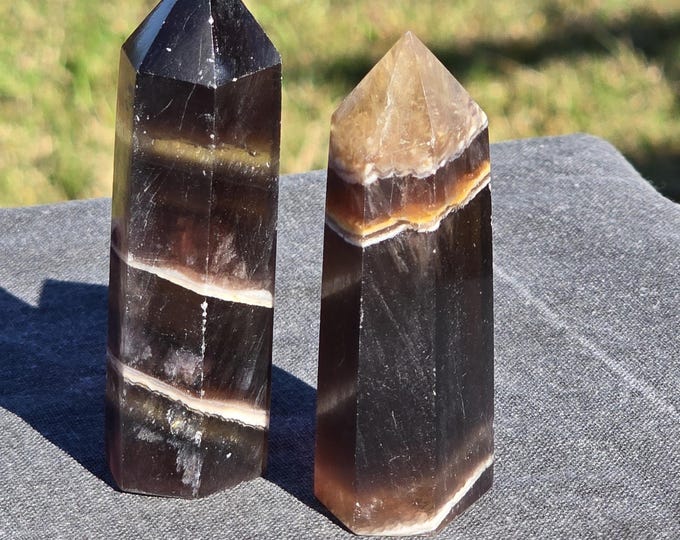 Chocolate Brown Fluorite Crystal Towers