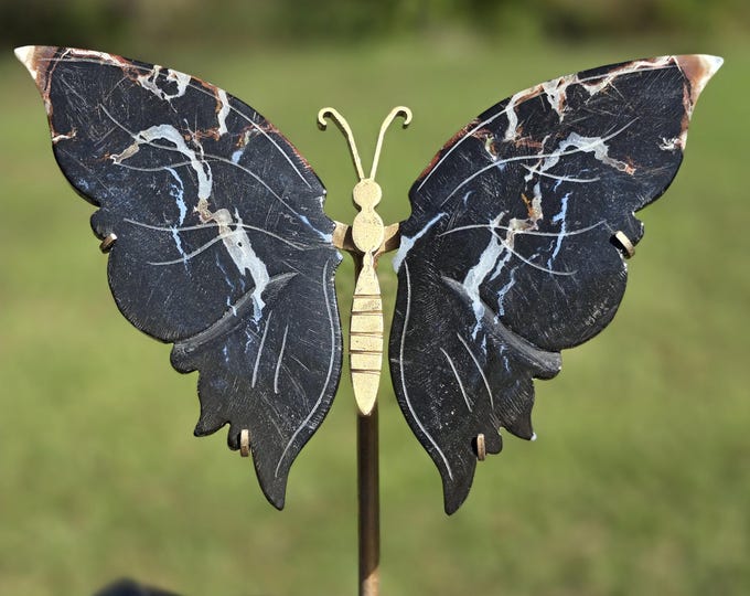 Black Jasper Crystal Butterfly Wings