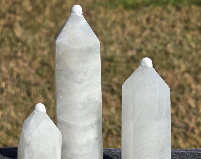 White Moonstone Crystal Towers