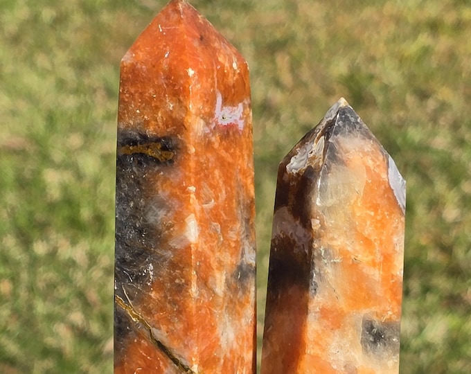 Orchid Calcite Crystal Tower