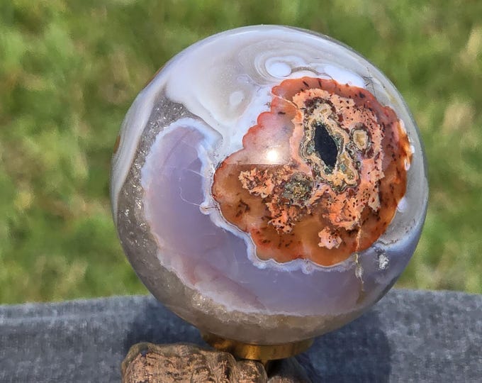 Brazilian Red Agate Crystal Sphere