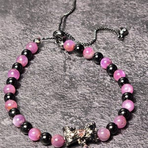 Starlight Ruby & Black Tourmaline Crystal Bracelet ~ Ruby Royale