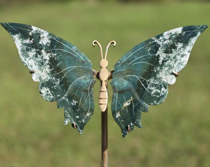 Moss Agate Crystal Butterfly Wings