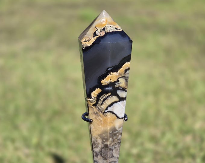 Volcano Agate Crystal Wand