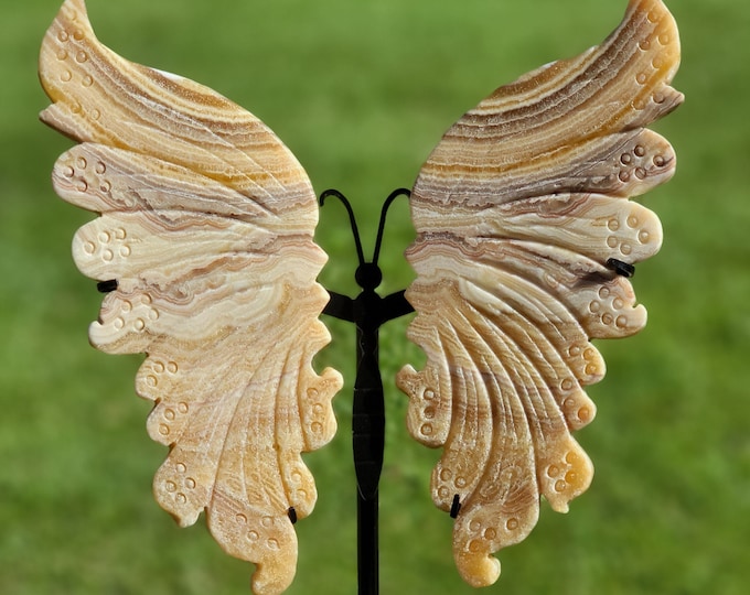 Honey Calcite Crystal Butterfly Wings