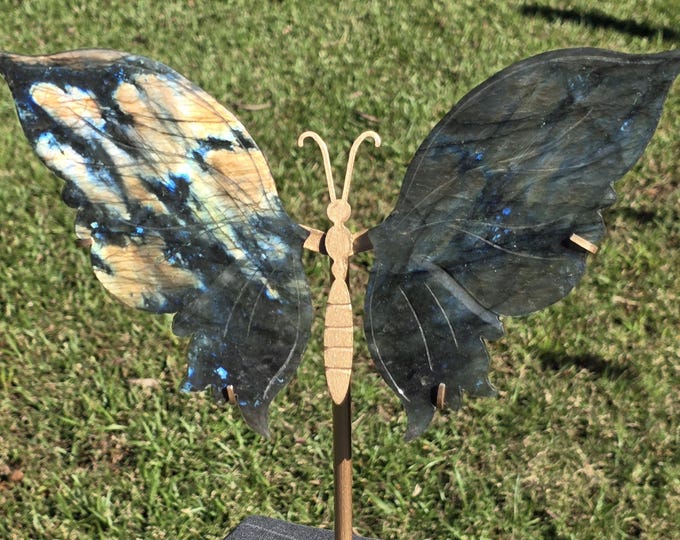Flashy Labradorite Crystal Butterfly Wings