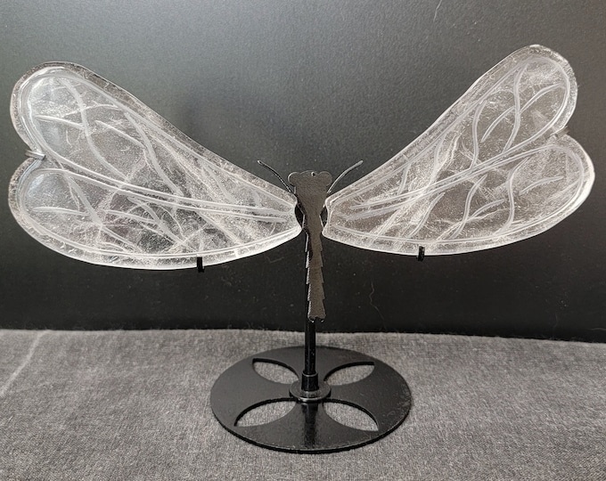 Clear Quartz Crystal Dragonfly Wings