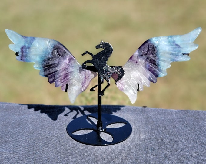 Fluorite Crystal Unicorn Pegasus Wings