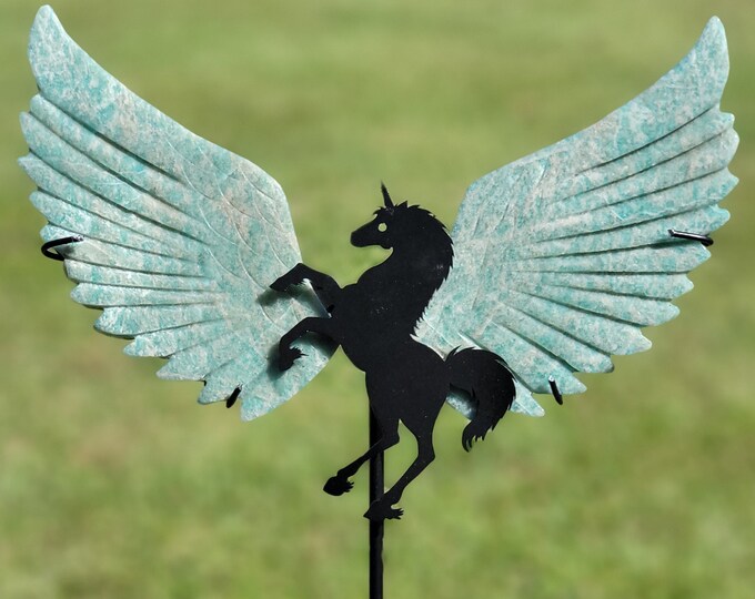 Amazonite Crystal Unicorn Pegasus Wings