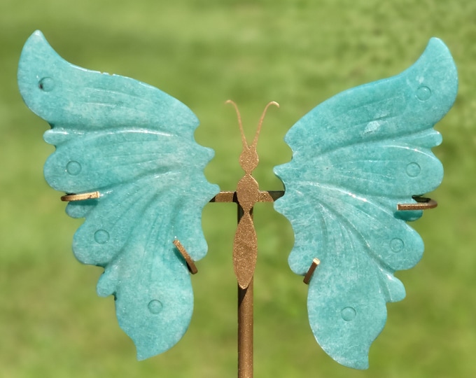 Amazonite Crystal Butterfly Wings