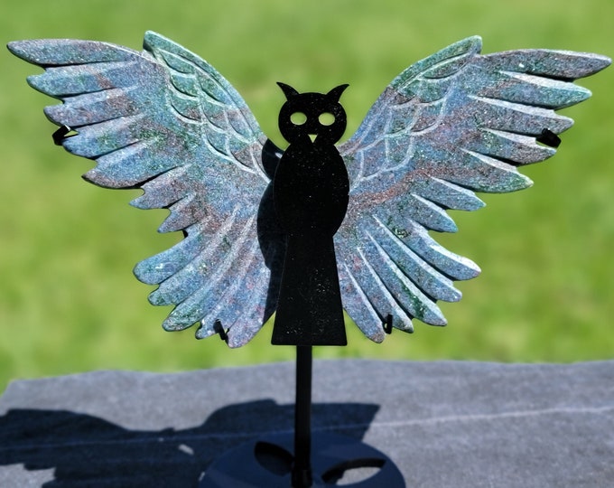 Ruby Kyanite Crystal Owl Wings