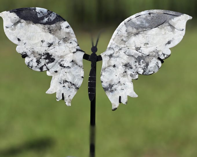 Rainbow Moonstone Crystal Butterfly Wings
