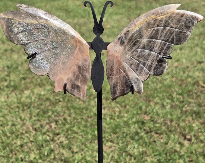 Black Moonstone Crystal Butterfly Wings