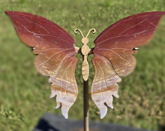 Ocean Jasper Crystal Butterfly Wings