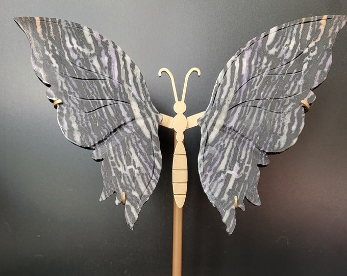 Purple Zebra Jasper Crystal Butterfly Wings