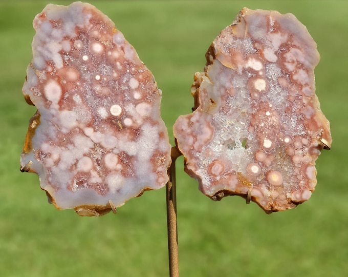 Druzy Pink Amethyst Crystal Butterfly Wings