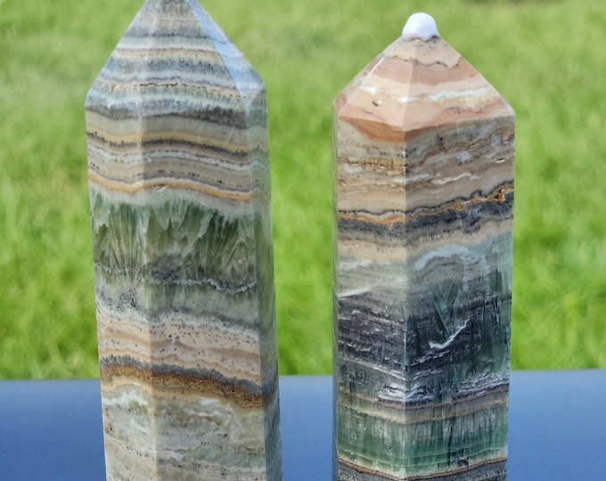 Pistachio Calcite Crystal Towers