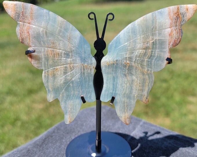 Blue Onyx Crystal Butterfly Wings