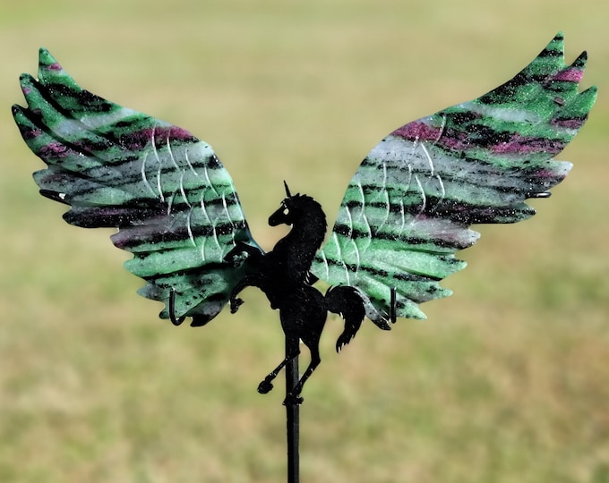 Ruby Zoisite Crystal Unicorn Pegasus Wings