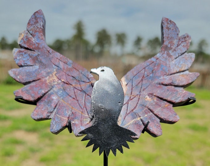 Red Plume Agate Crystal Bird Wings