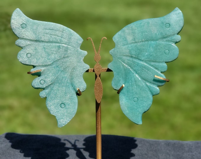 Amazonite Crystal Butterfly Wings