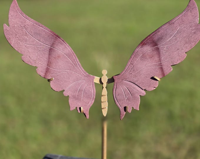Pink Mookaite Crystal Butterfly Wings