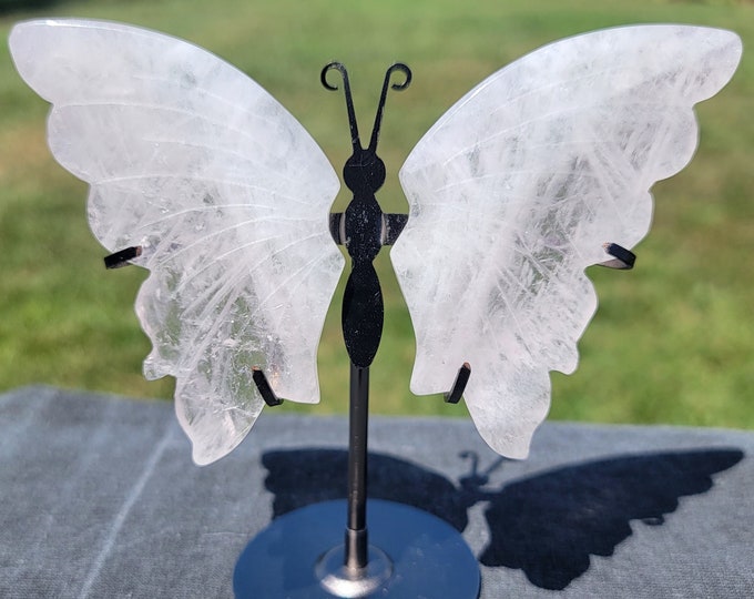 Rose Quartz Crystal Butterfly Wings