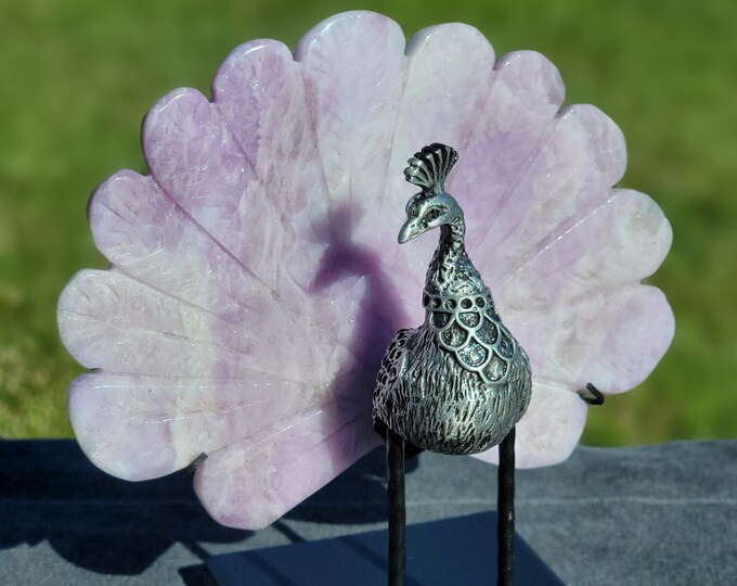 Purple Lepidolite Crystal Peacock Wings