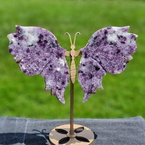 Purple Mica Lepidolite Crystal Butterfly Wings