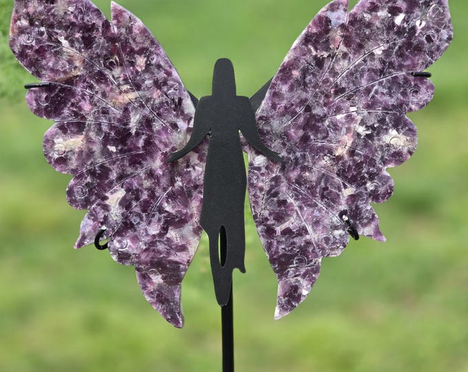Purple Mica Lepidolite Crystal Angel/Fairy Wings