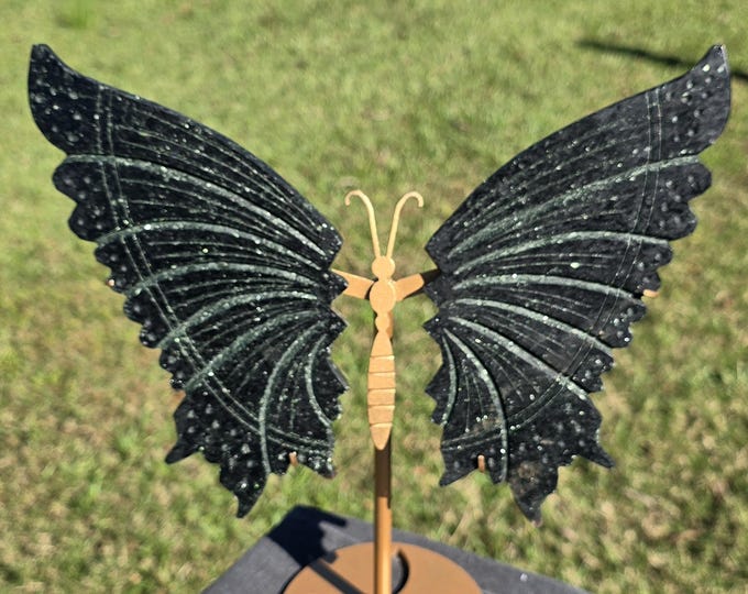 Green Fuchsite Mica Crystal Butterfly Wings