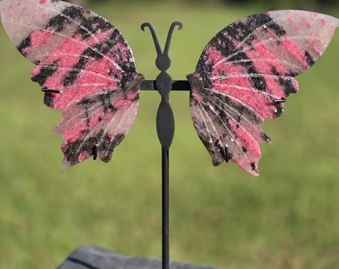 Ice Rhodonite Crystal Butterfly Wings