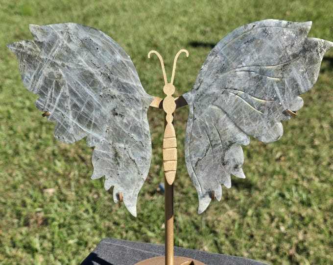 Flashy Labradorite Crystal Butterfly Wings