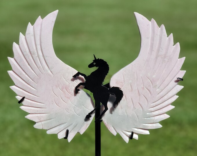 Pink Opal Crystal Unicorn Pegasus Wings