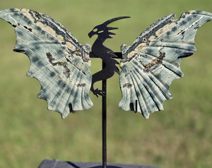 Orbicular Ocean Jasper Crystal Dragon Wings