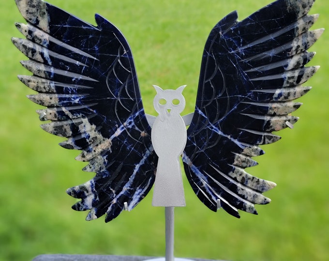 Sodalite Crystal Owl Wings