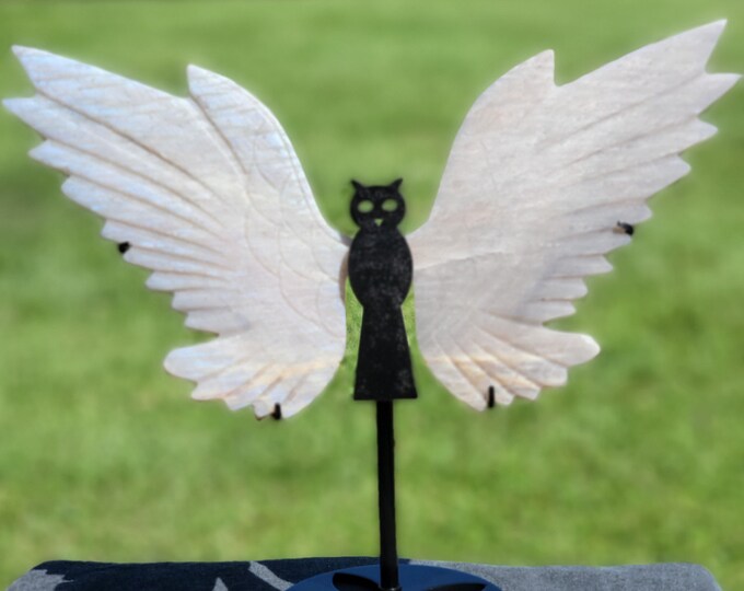 Moonstone Crystal Owl Wings