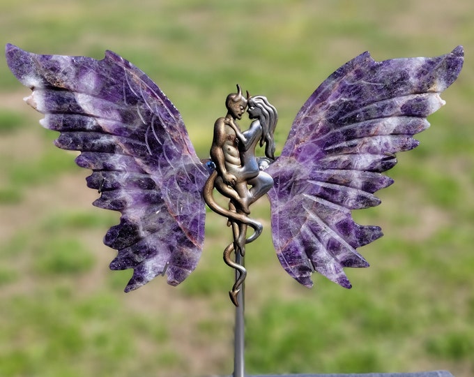 Dream Amethyst Crystal Angel & Devil Wings