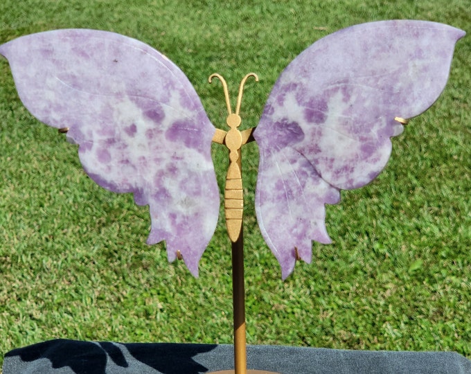 Purple Lepidolite Crystal Butterfly Wings