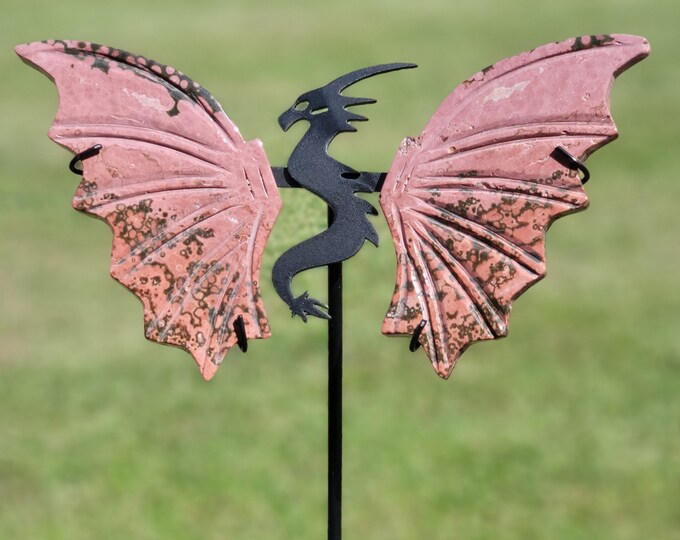 Pink 8th Vein Ocean Jasper Crystal Dragon Wings *RARE*