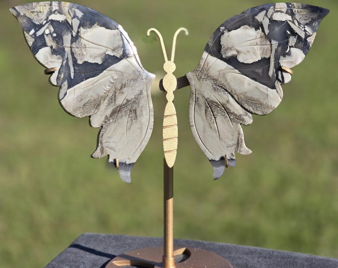 Volcano Agate Crystal Butterfly Wings